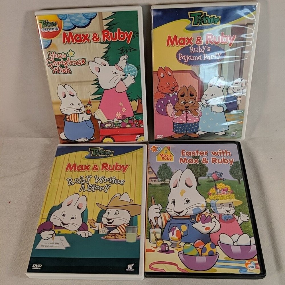 4 Max & Ruby DVDs Treehouse Nick Jr Easter Christmas Pajama Party Story Lot